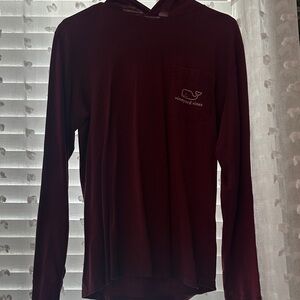 Vineyard Vines Men's Burgundy Long Sleeve Tee